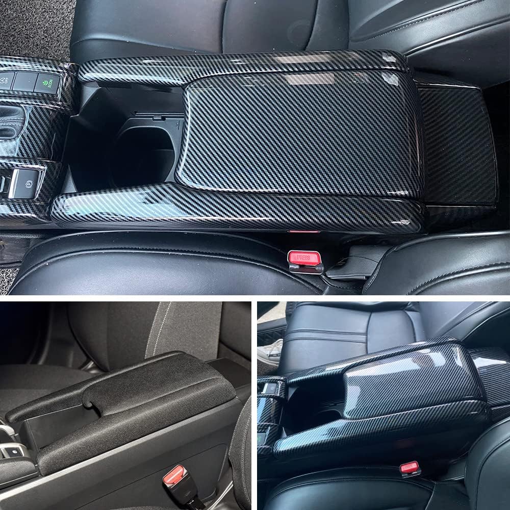 Carbon Fiber Color Car Armrest Box Cover Center Console Panel W975
