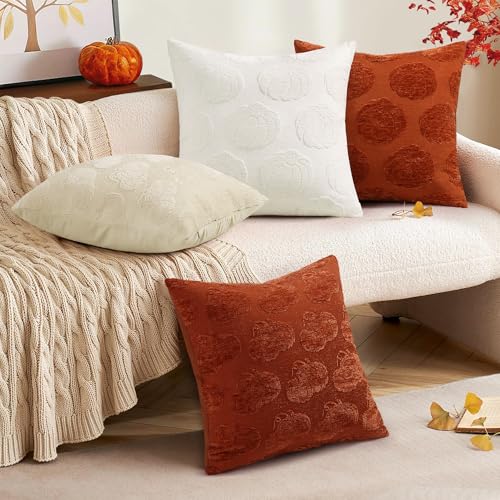 Christmas Chenille Soft Throw Pillow Covers 18x18 Set of 2 J779