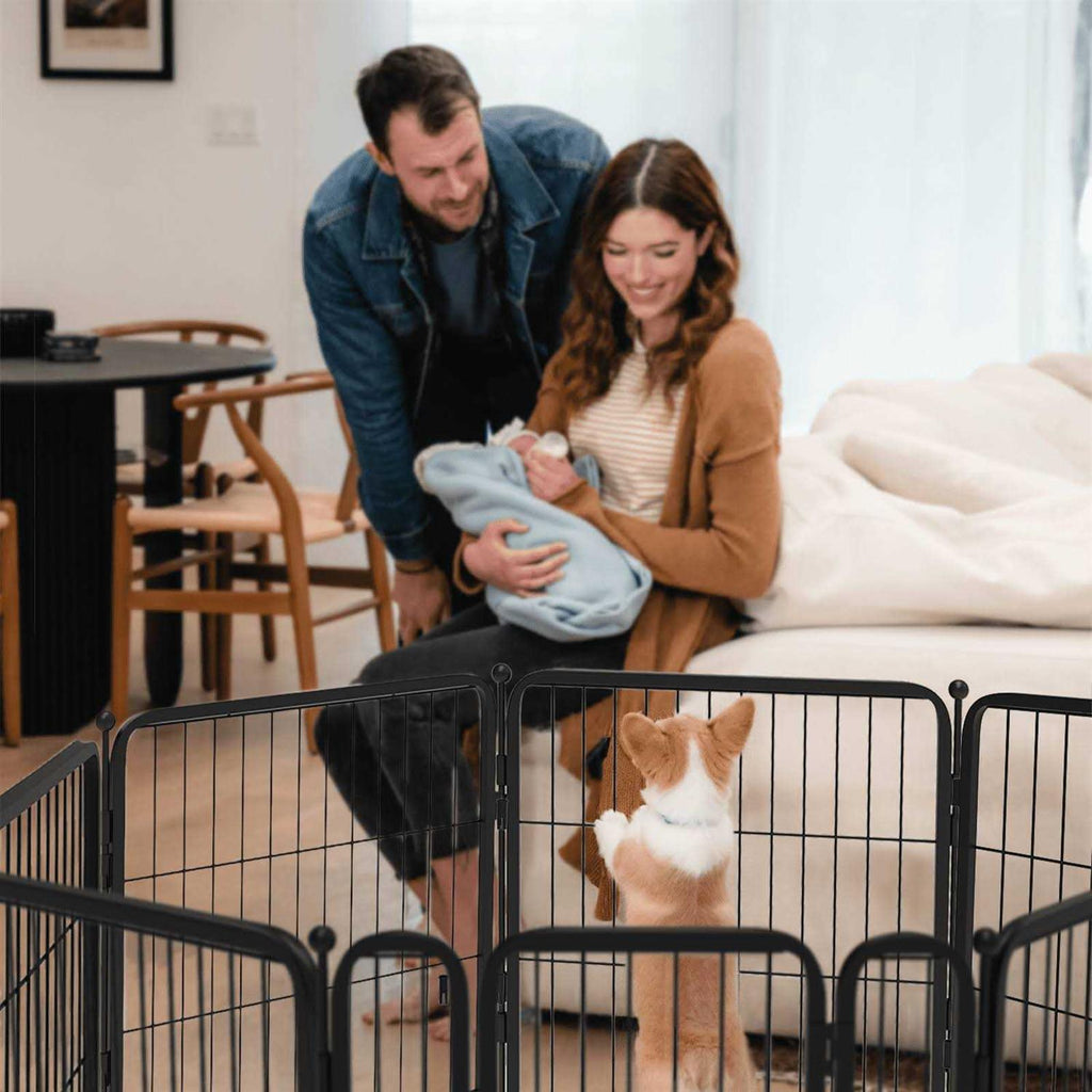 24 inch Dog Playpen with Silicone Foot Pads Q927