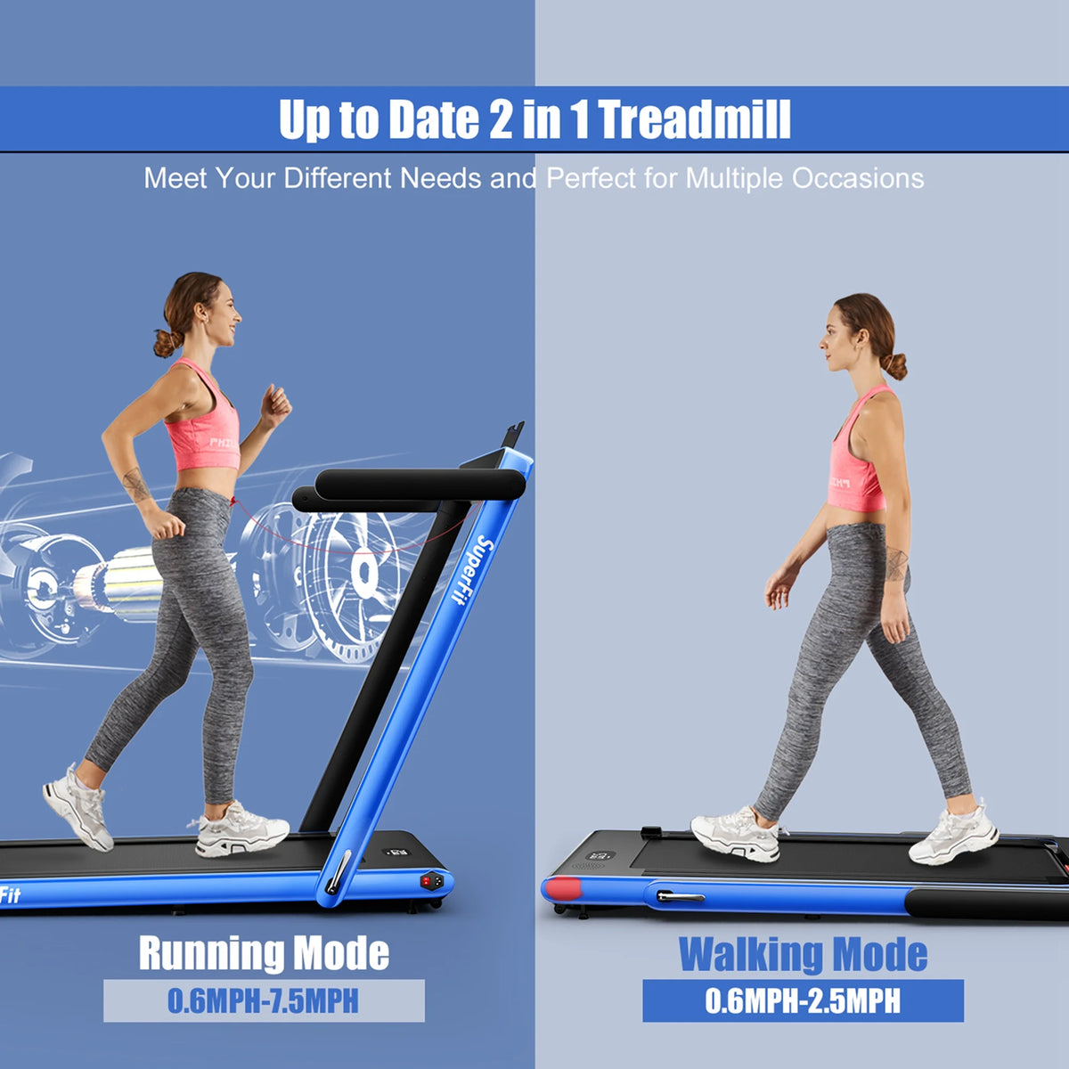 2.25HP Folding Treadmill with Remote Control A9449