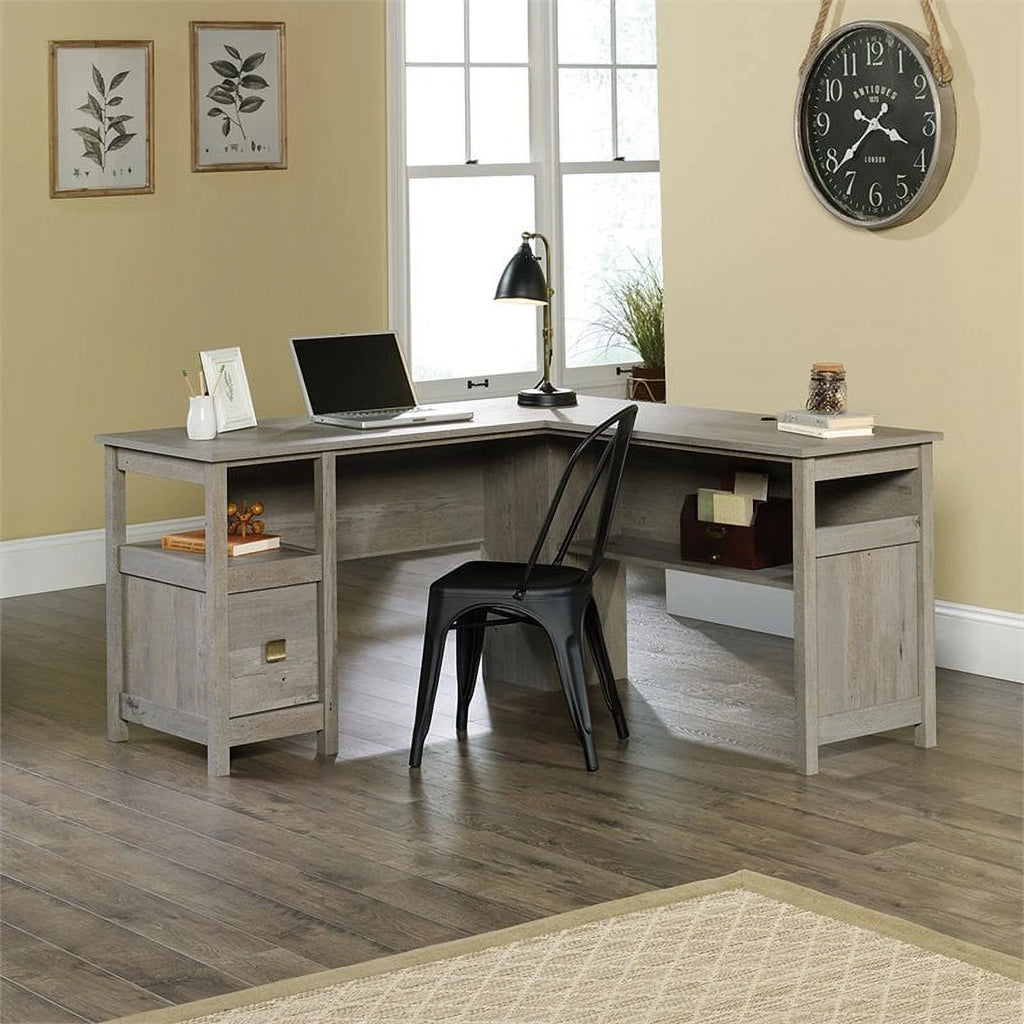 L-shaped Farmhouse Engineered Wood Writing Desk C855
