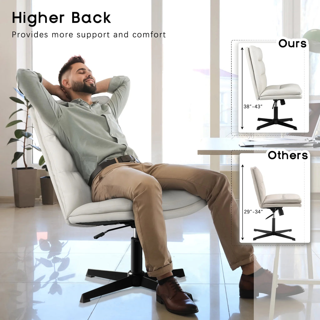 High Back Armless PU Leather Office Desk Chair B697781