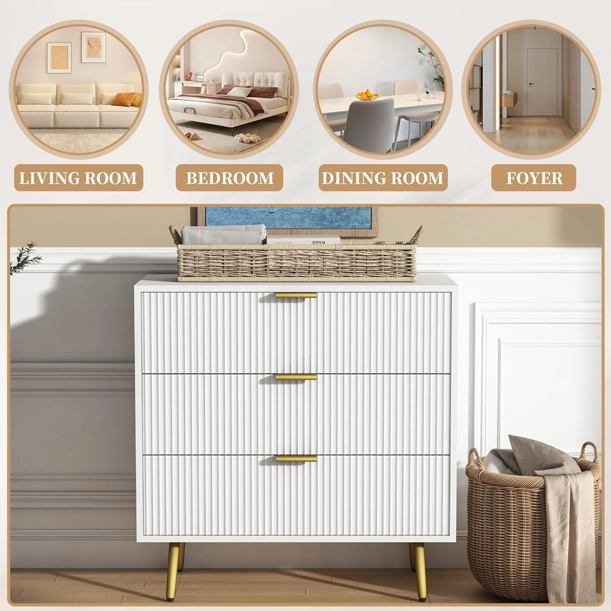 Modern 6 Drawer Wood Dresser D8205