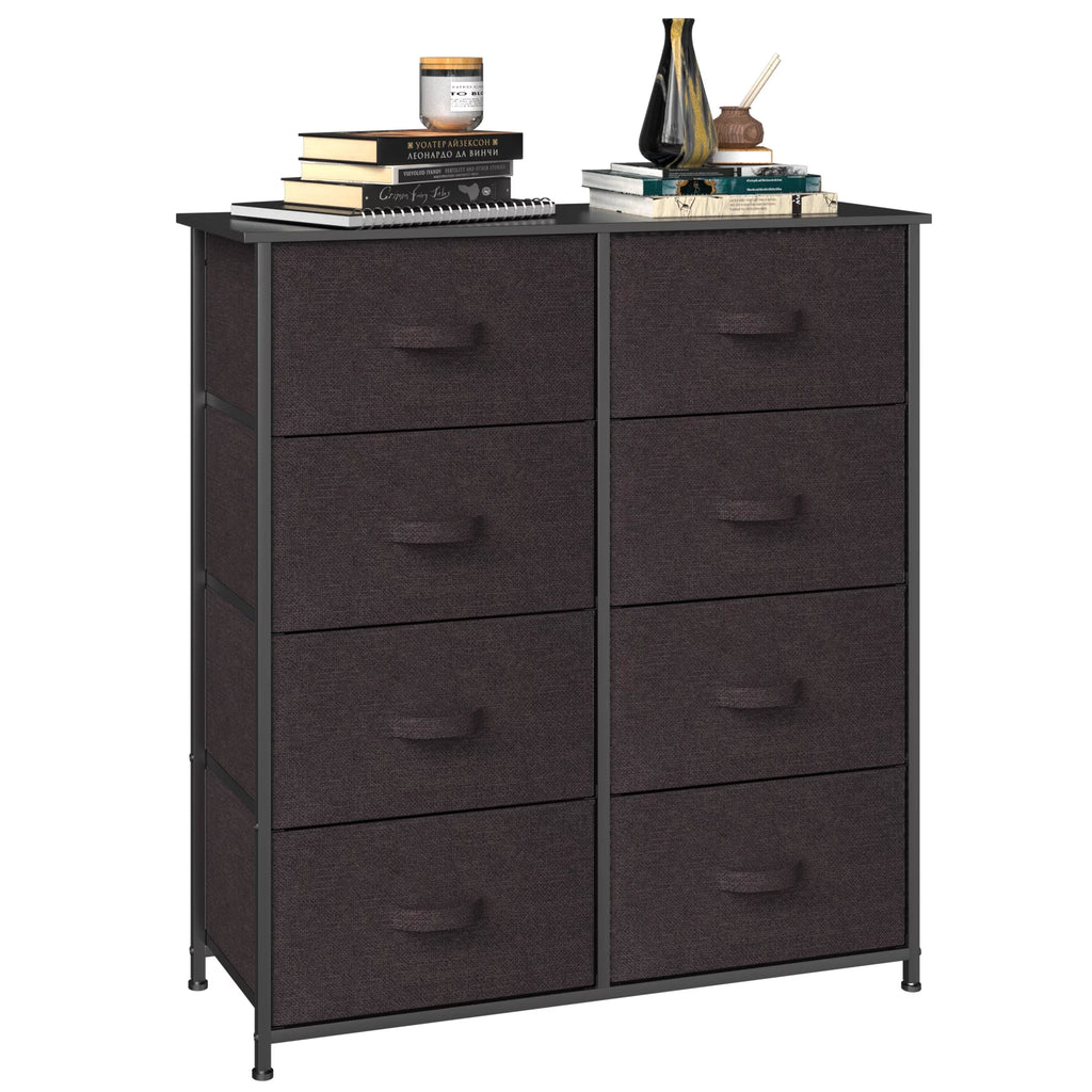 Light Gray 8 Drawer Vertical Dresser with Shelf N159241