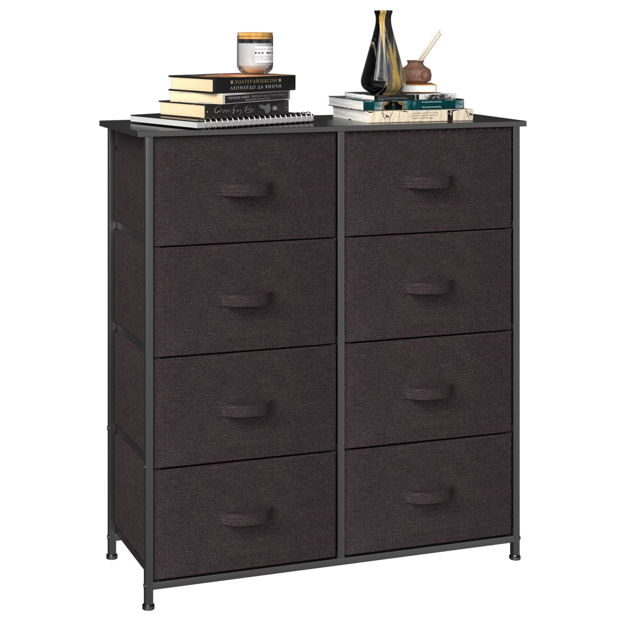 Light Gray 8 Drawer Vertical Dresser with Shelf N159241