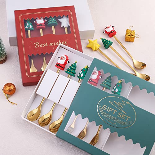 Stainless Steel Christmas Tree Tea Spoon Set 6pcs B426