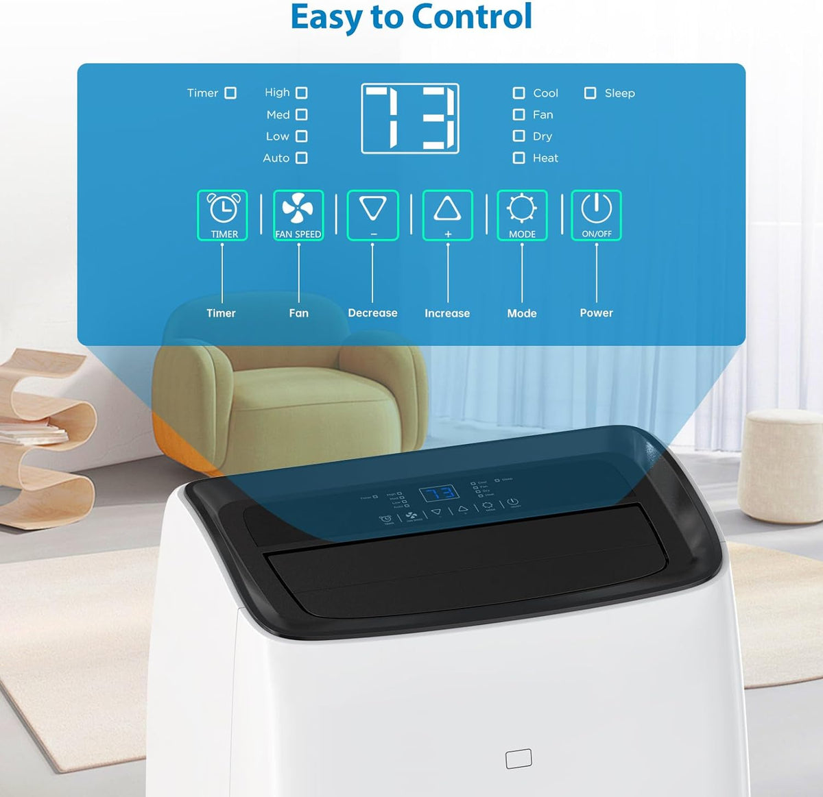 14000 BTUs Inverter Portable Air Conditioner and Heater Y533