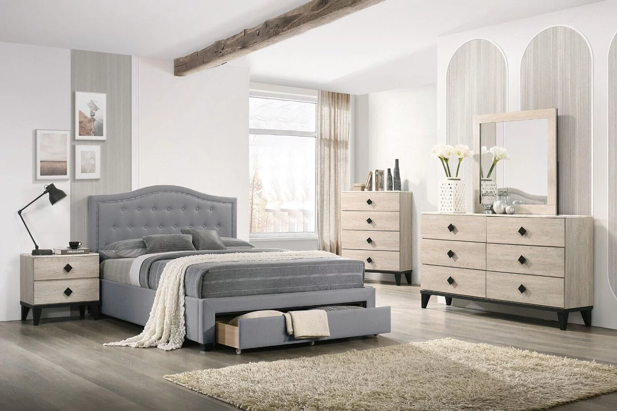 Light Gray Eastern King Size 4pc Bedroom Set D633892