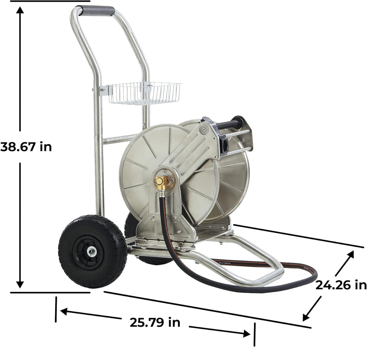 Garden Hose Reel Cart with Wheels, 150-Feet 5/8 Hose Capacity I2767
