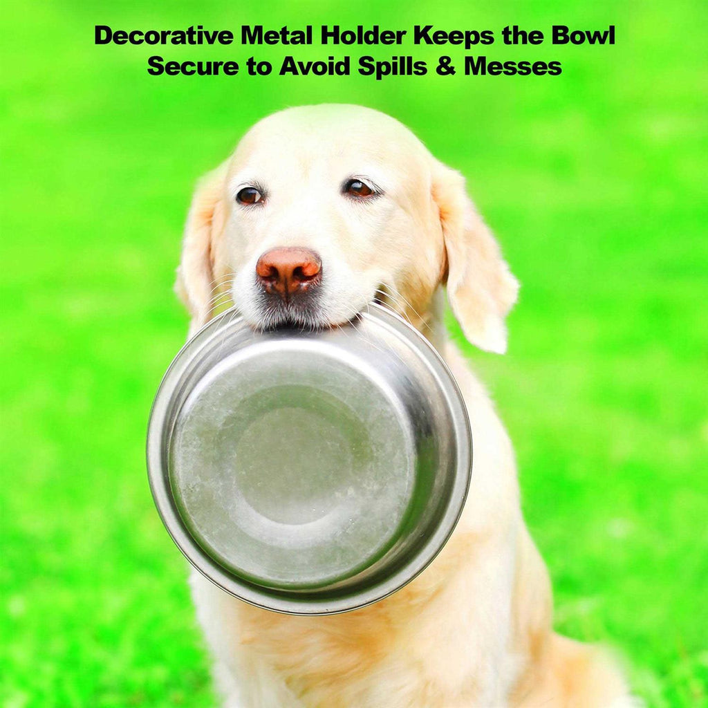 Modern Double Elevated Dog Bowls V9047