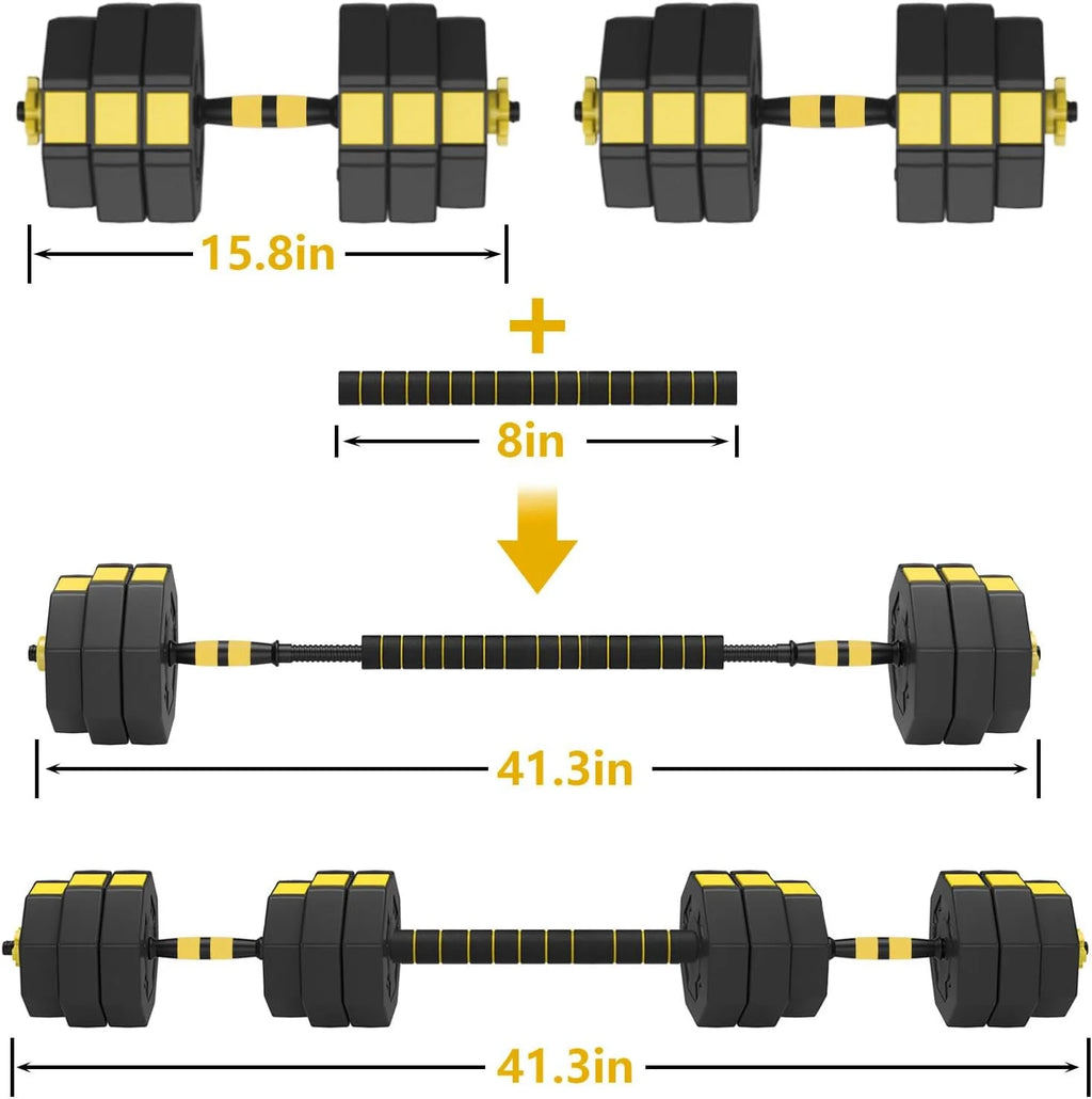 Adjustable Dumbbells Set 55LB 66LB 3 in 1 N363