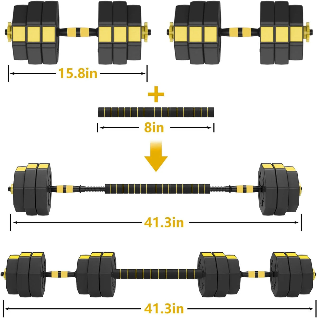 Adjustable Dumbbells Set 55LB 66LB 3 in 1 N363