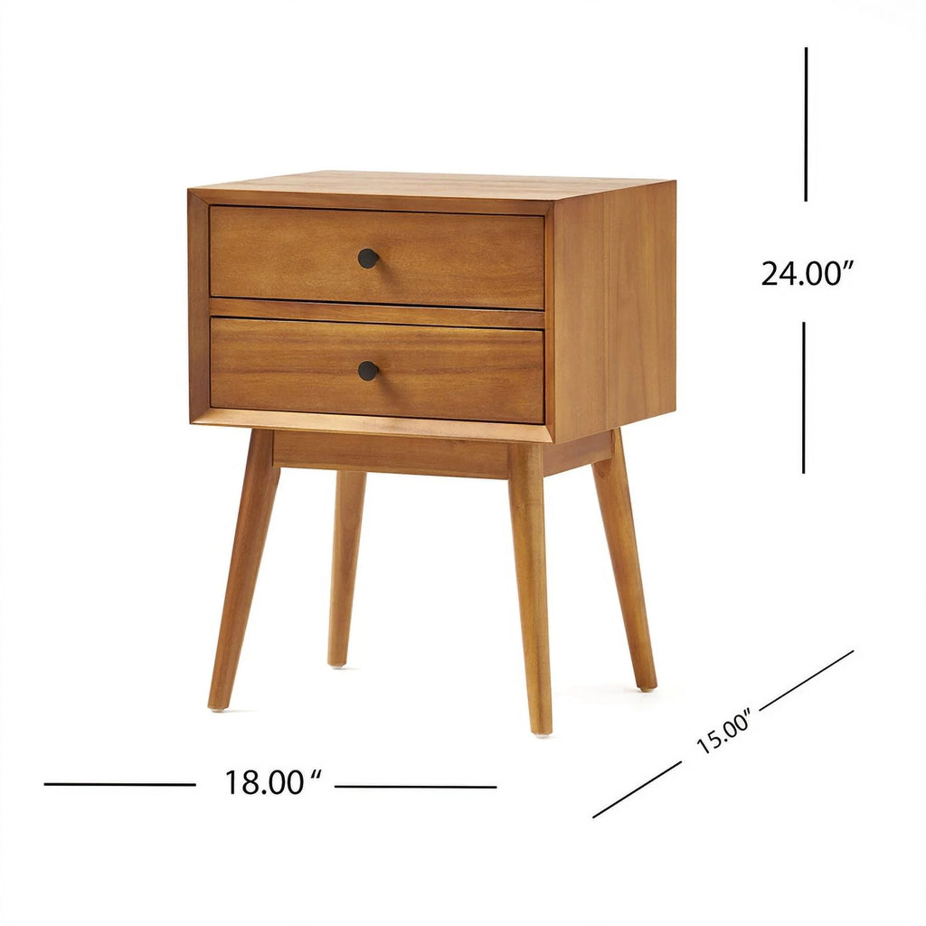 Acacia Wood Nightstand N3043
