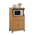 Beech Microwave Cart Kitchen Storage Cabinet H615