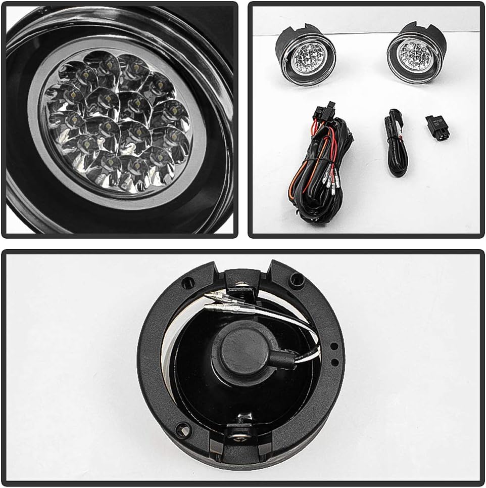 Full LED Fog Lights Lamps Assembly Driver+Passenger E435