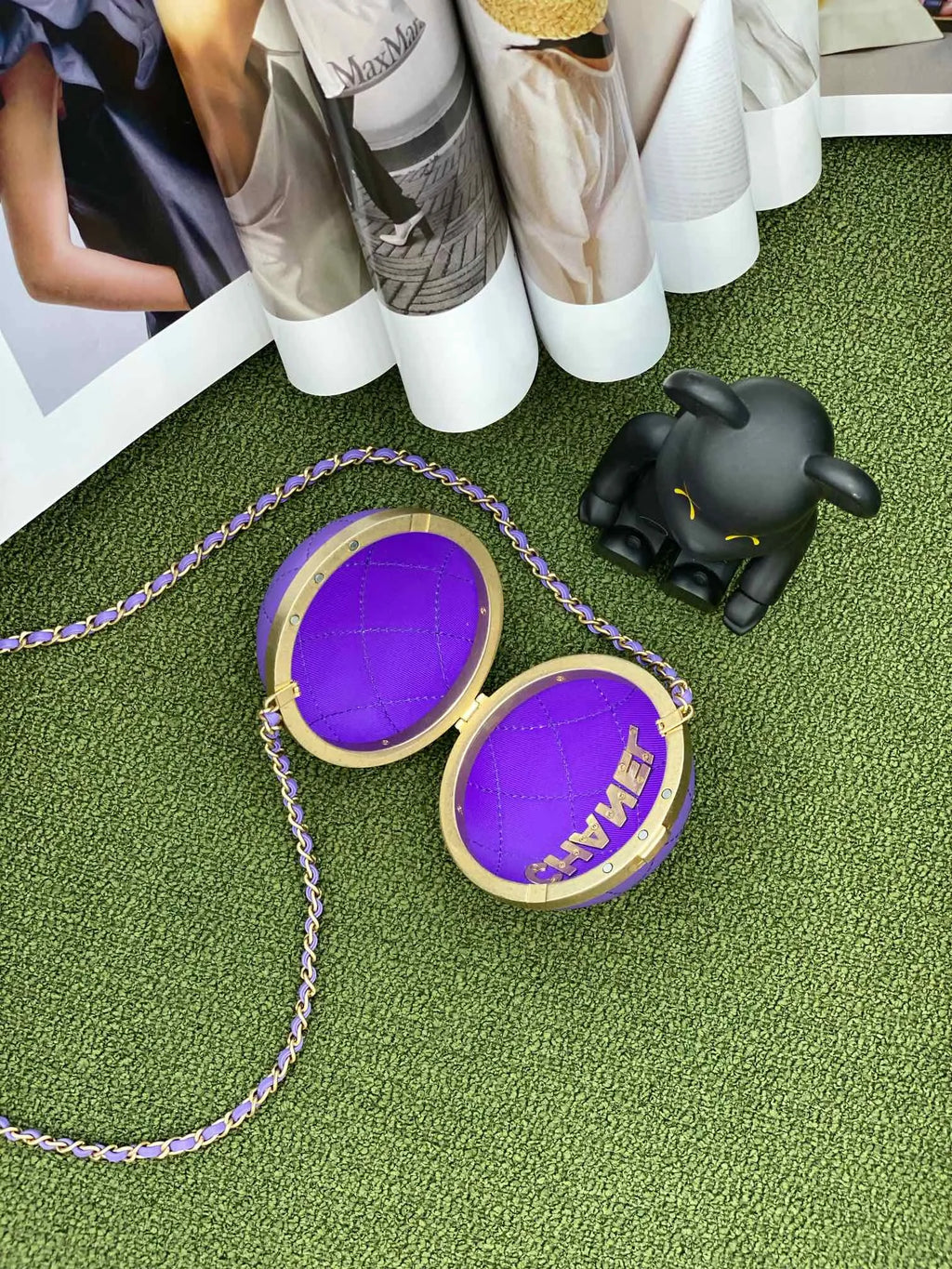 Purple and Gold Chain Bag E173524