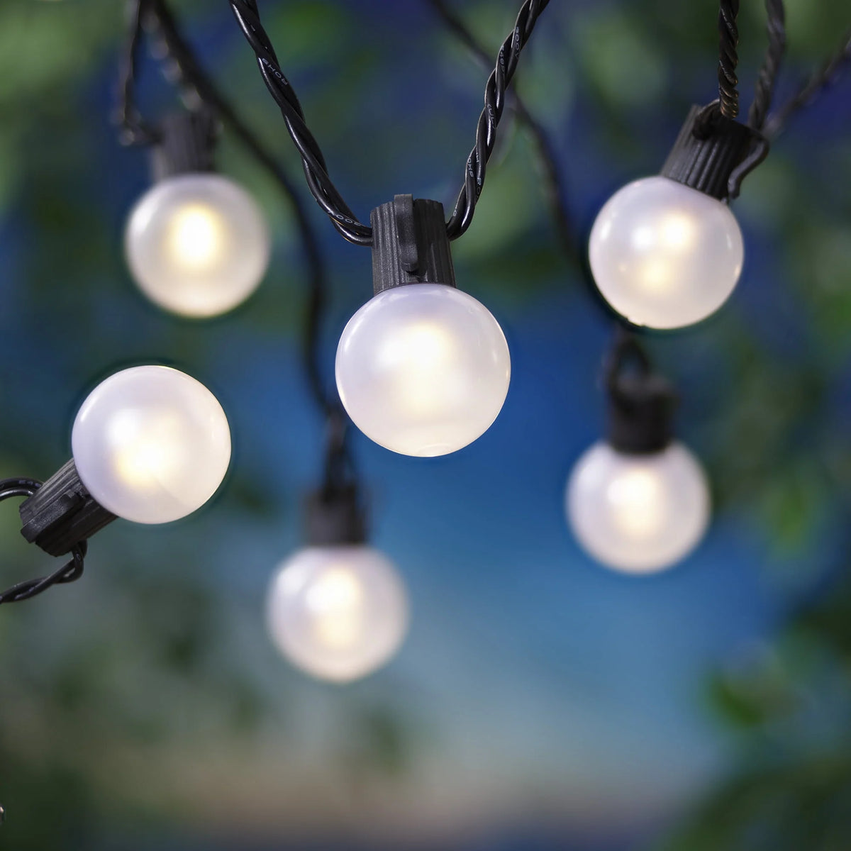 20-Count LED Frosted Globe Outdoor String Lights Y316
