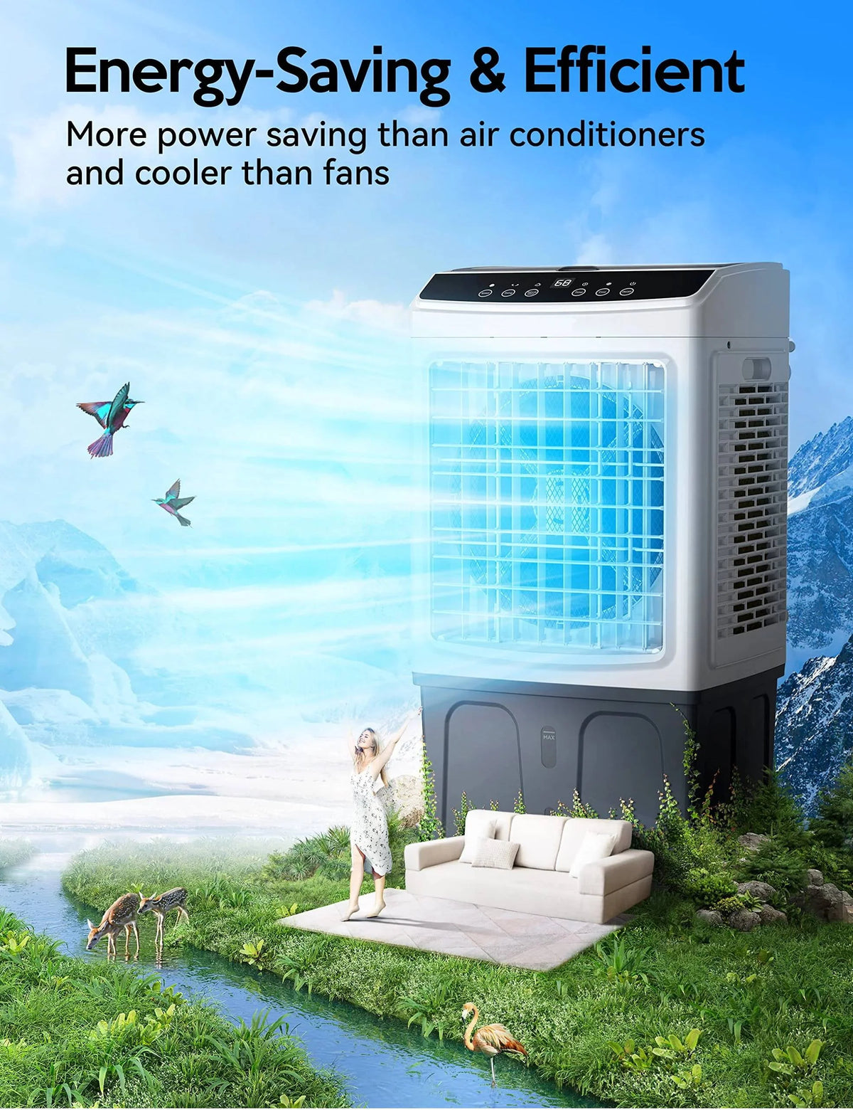 Evaporative Air Cooler, 2200CFM 9.2Gallon with Remote Control N8250