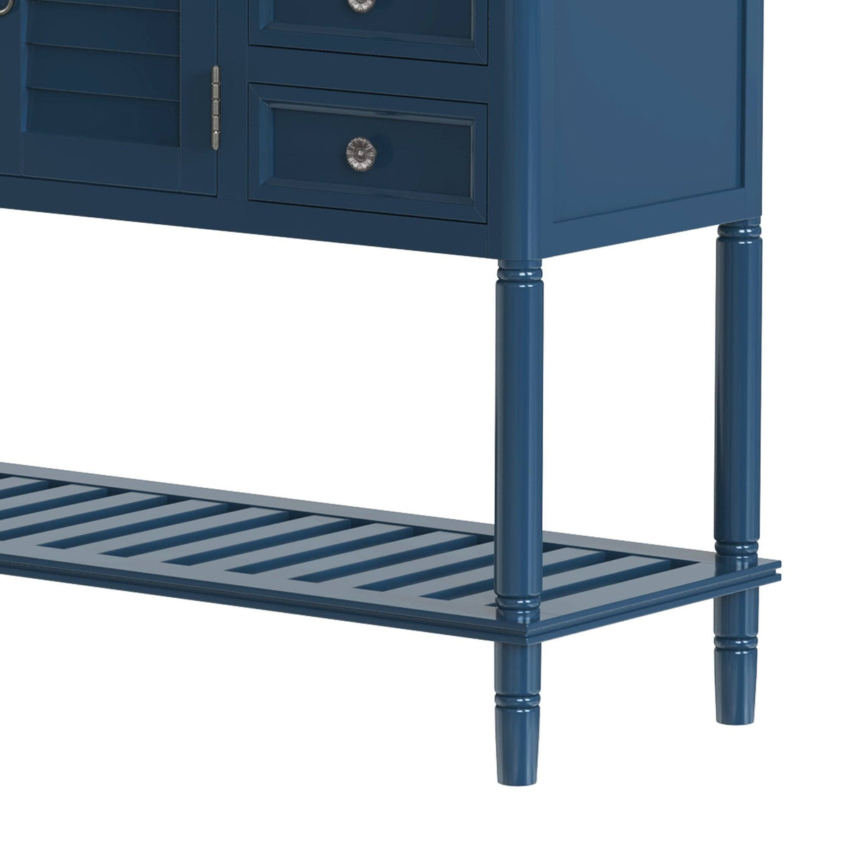 Green Console Table with 6 Drawers and Cabinet V242