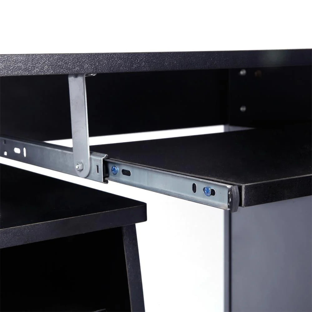 Brown Computer Desk with 3 Drawers Bookcase U435685