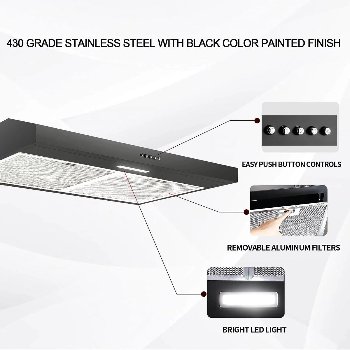 30 inch Under Cabinet Range Hood with Carbon Filter T91234