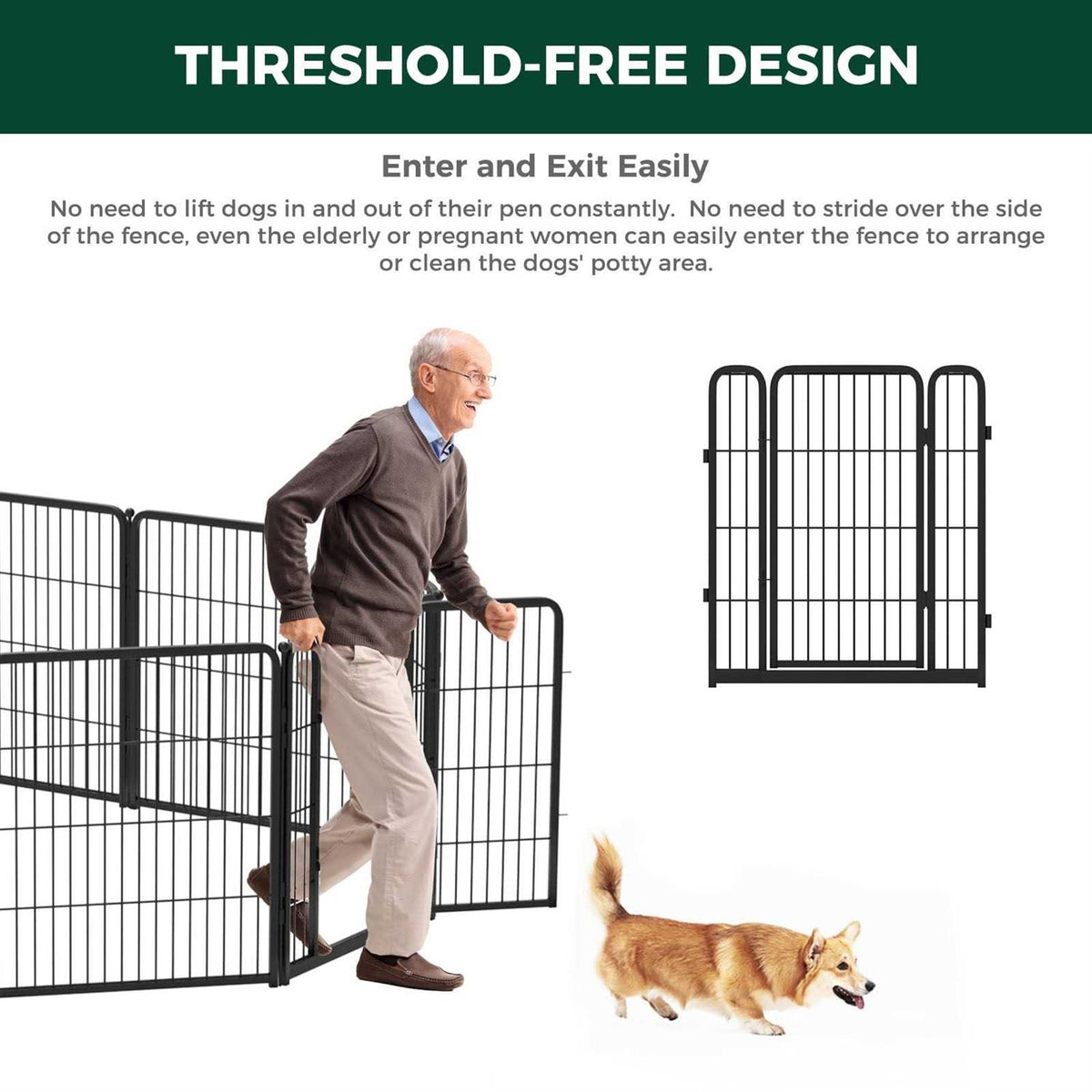 24 inch Dog Playpen with Silicone Foot Pads Q927