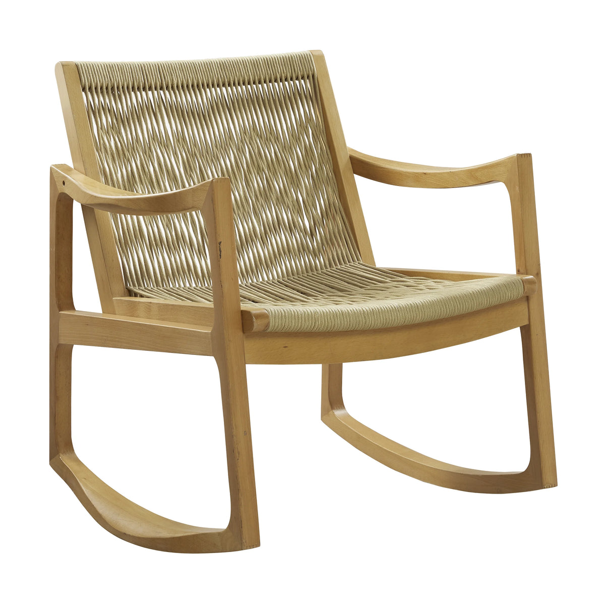 Natural Woven Rope Beechwood Rocking Chair B86250