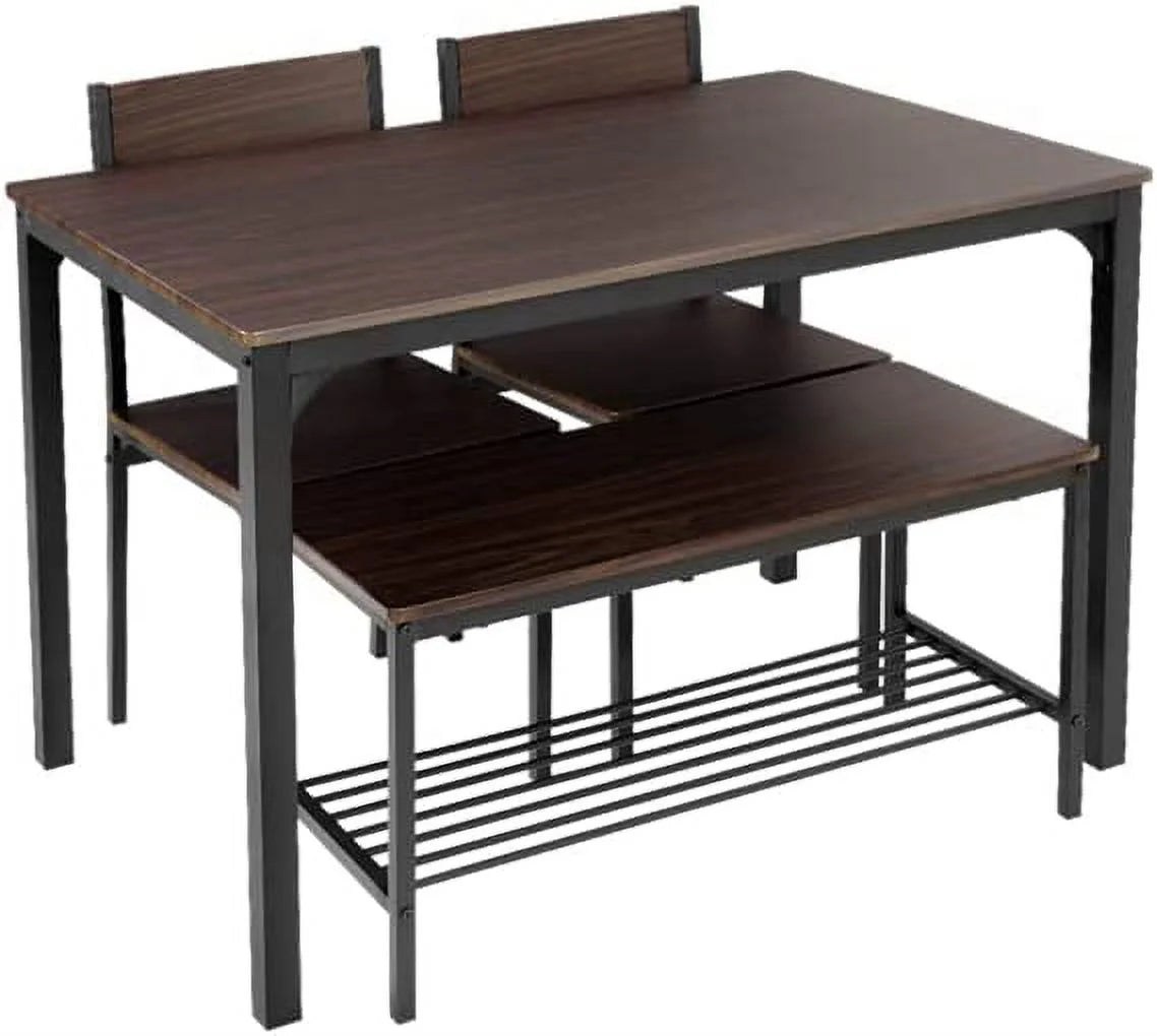 4 Person Dining Table Set with 2 Chairs and 1 Bench J814