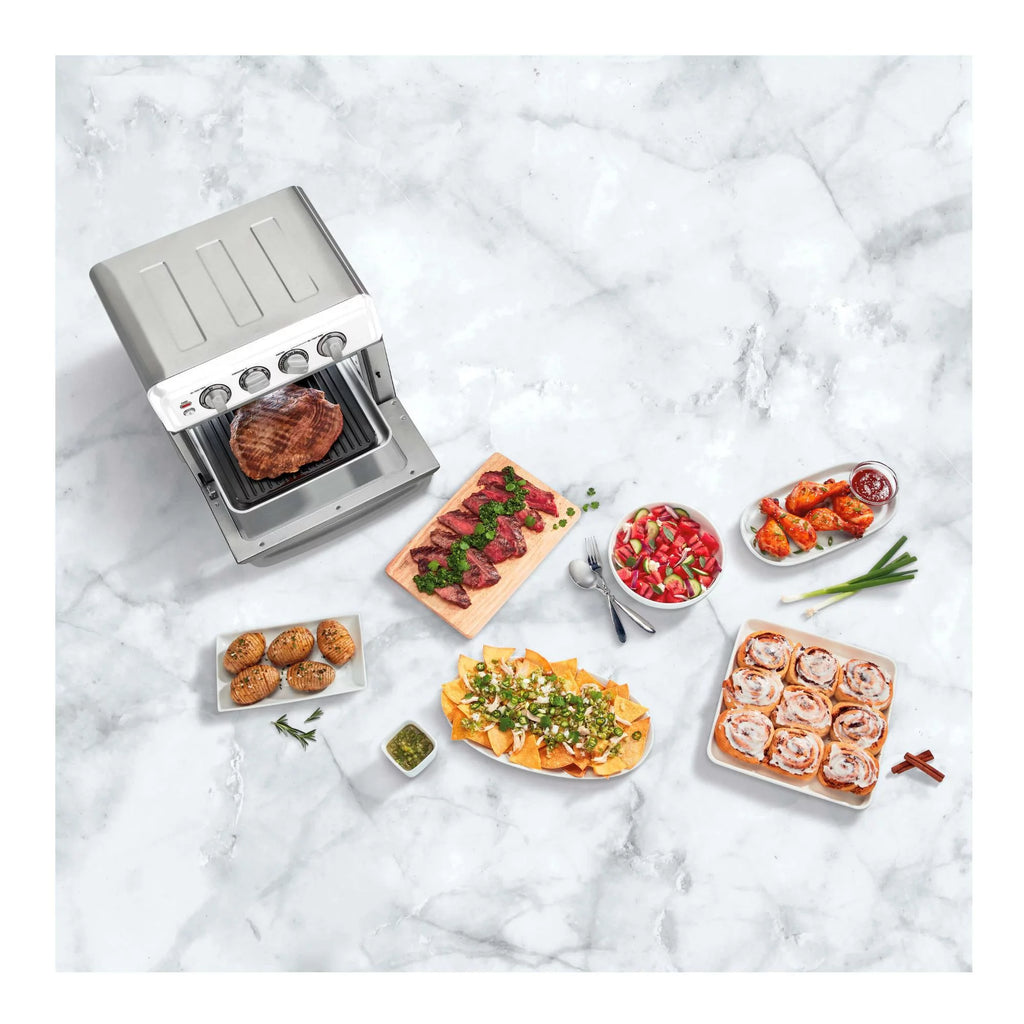 White Airfryer Toaster Oven with Grill and 12 Piece Knife Set S174303