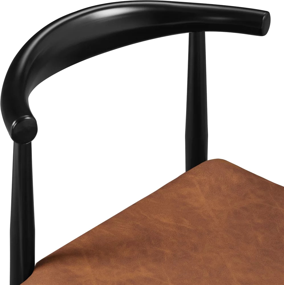 Set of 2 Brown PU Leather Dining Chairs P170