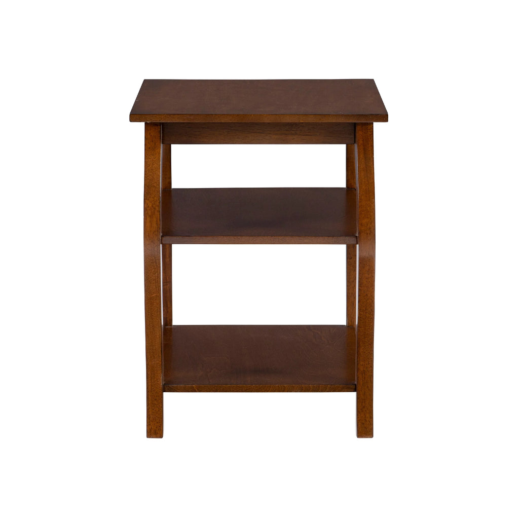 2- Shelf Indoor Accent Side Table, 23" Tall, Hazelnut E1250