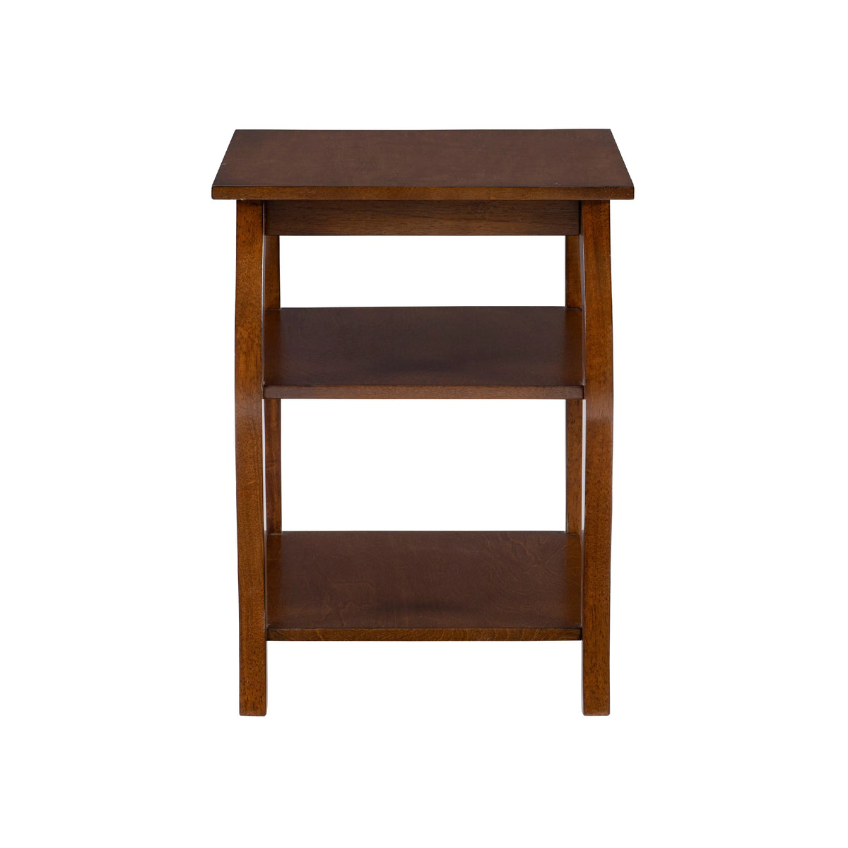 2- Shelf Indoor Accent Side Table, 23" Tall, Hazelnut E1250