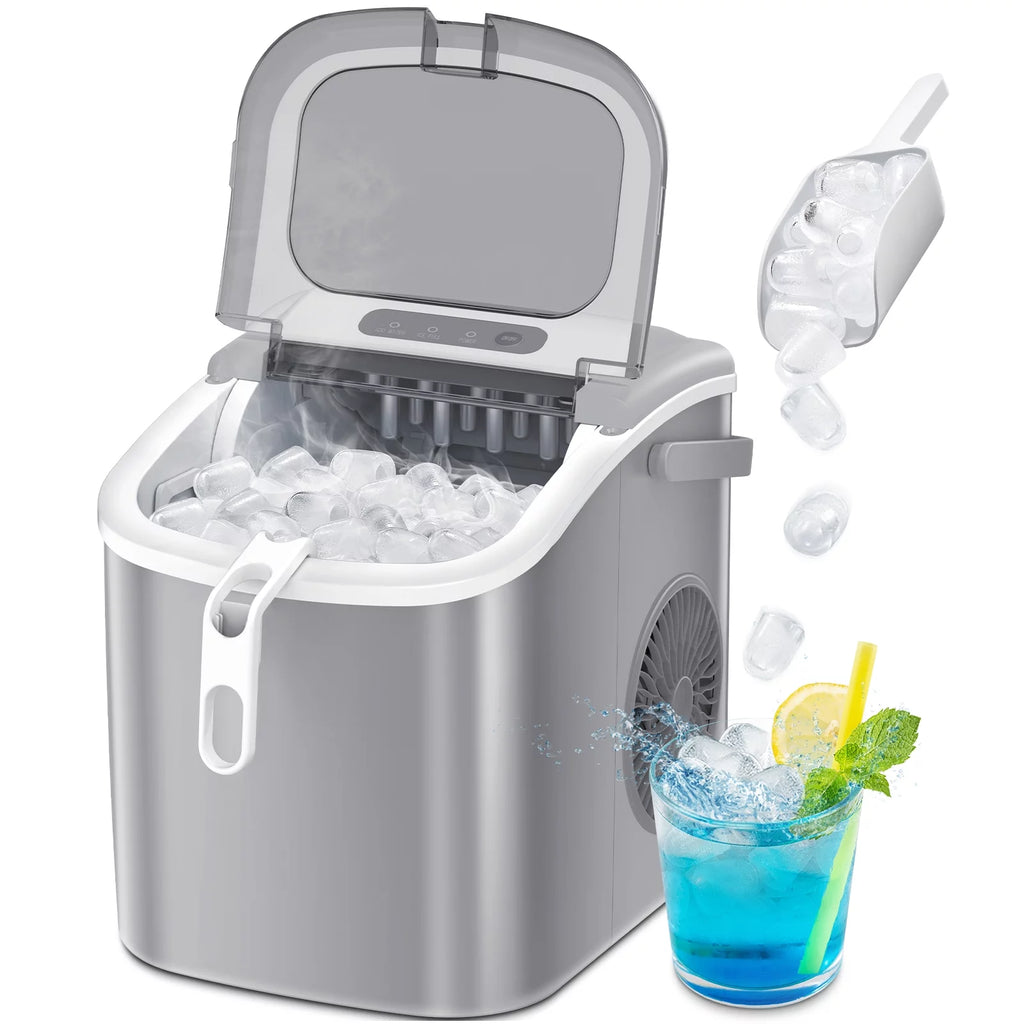 Portable Countertop Ice Maker with Handle, 26Lbs/24H, Black Y1865