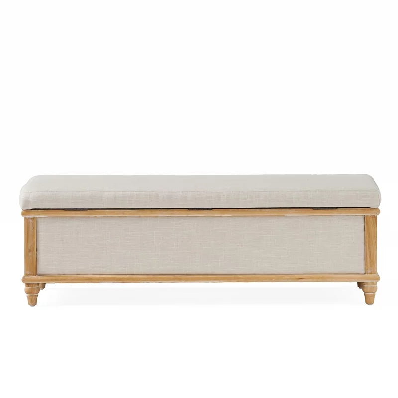 Fabric & Wood Storage Ottoman T9393