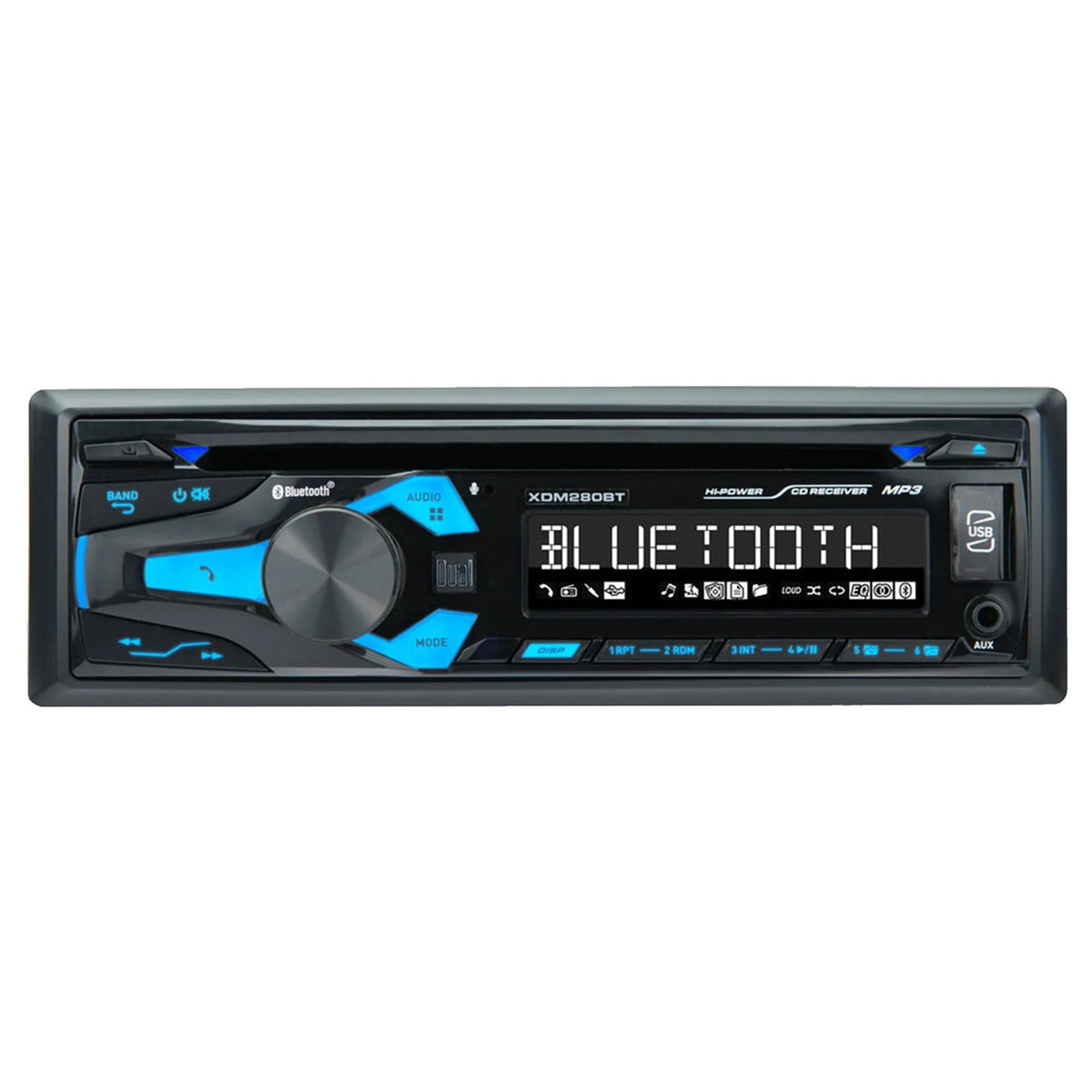 Single DIN Bluetooth AM/FM CD Receiver, 2x 6.5 120W Marine Speakers, Stereo Install Kit X16470