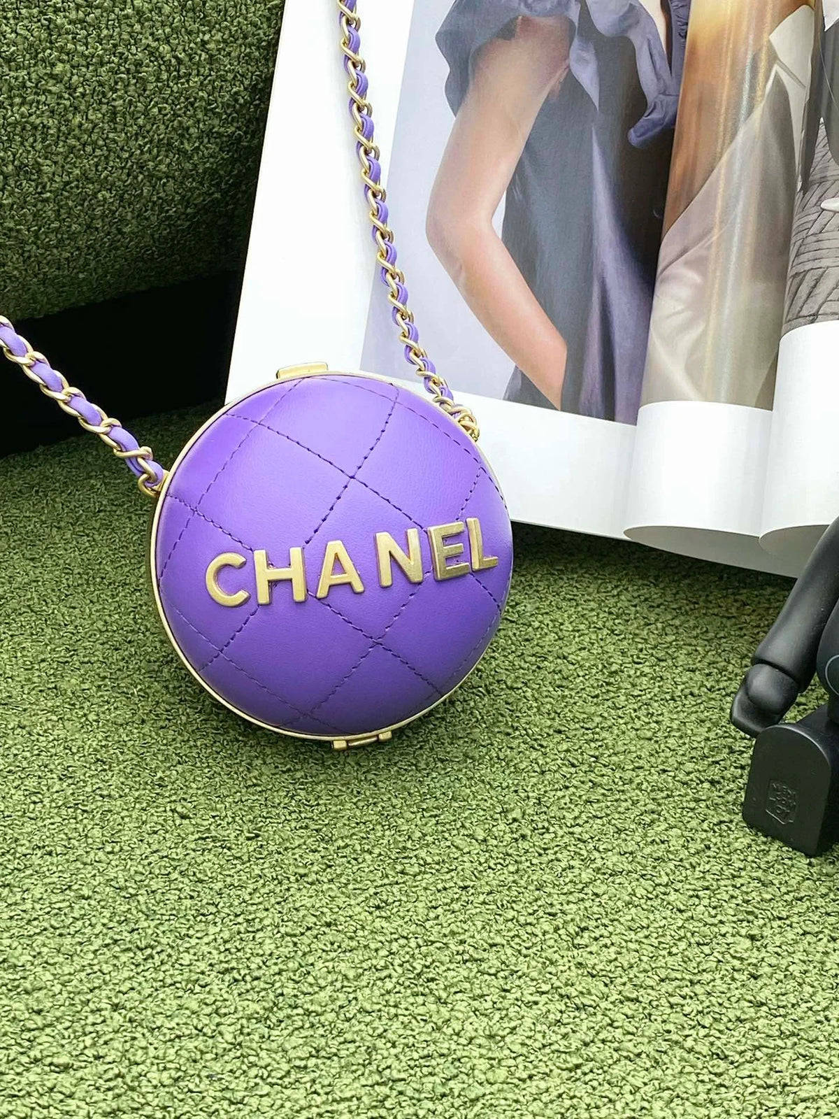 Purple and Gold Chain Bag E173524