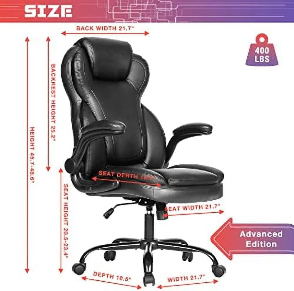 Big and Tall Fabric Office Chair 400lbs Heavy Duty Executive Desk Chair D69876