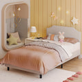 Upholstered Twin Bed Frame with Adjustable Headboard D1405