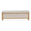 Fabric & Wood Storage Ottoman T9393