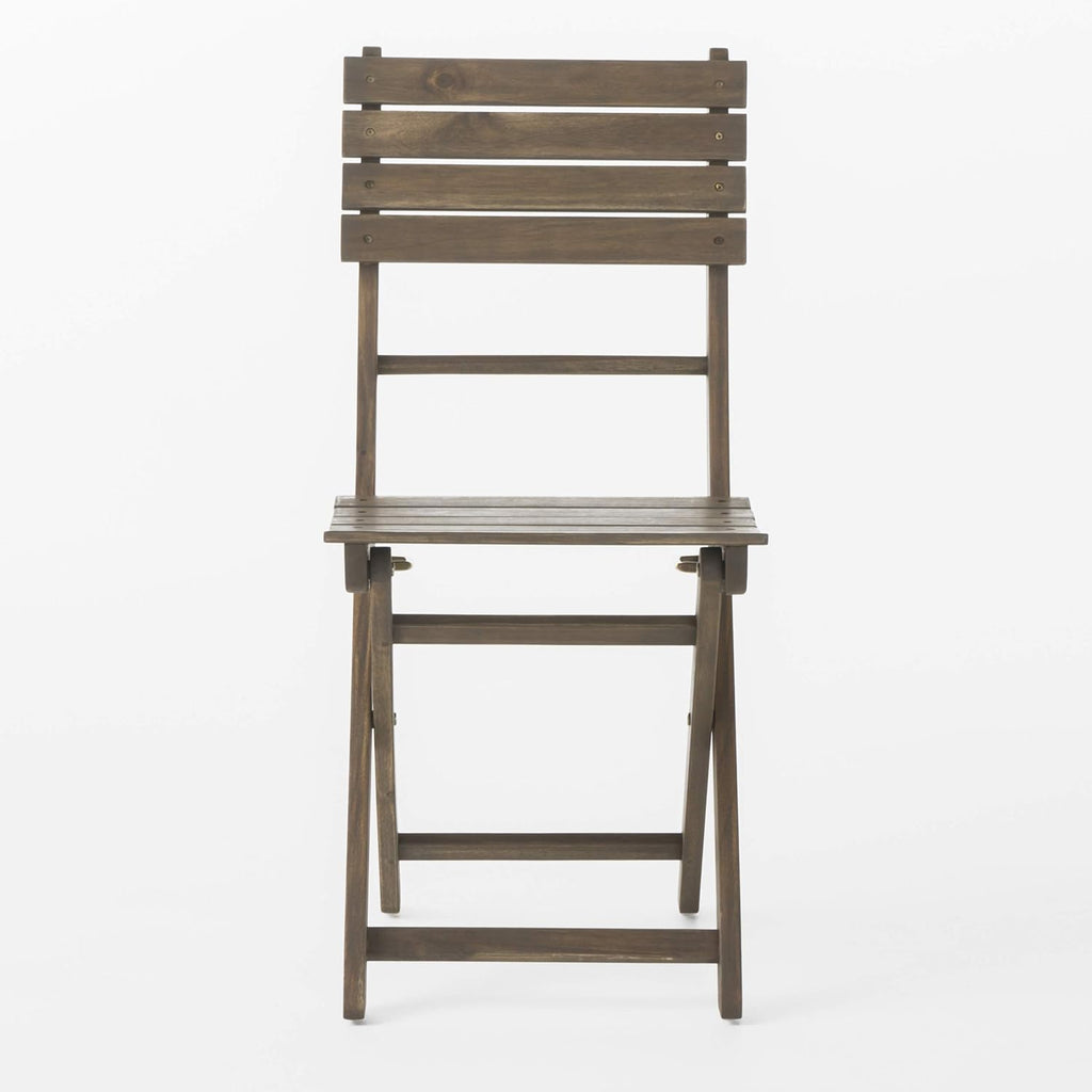 Acacia Wood Foldable Dining Chairs, 4-Pcs Set, Grey Finish G6663