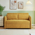 Yellow Chenille Fabric Pull-Out Sofa Bed Q345652