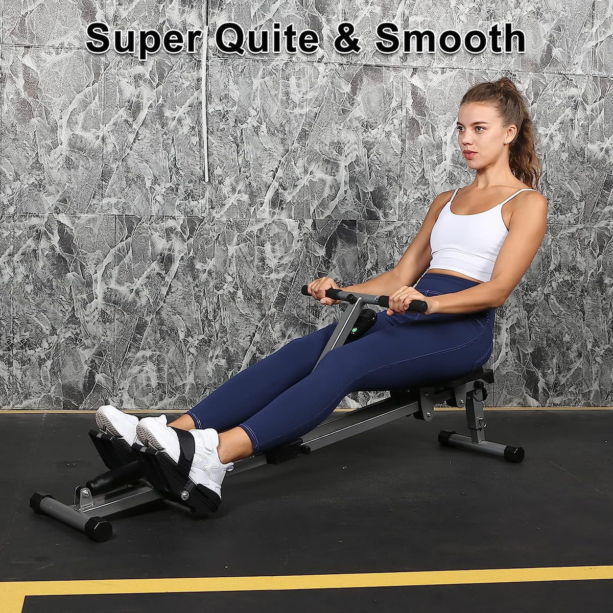 Rowing Machine with Adjustable Resistance and Digital Monitor V151872