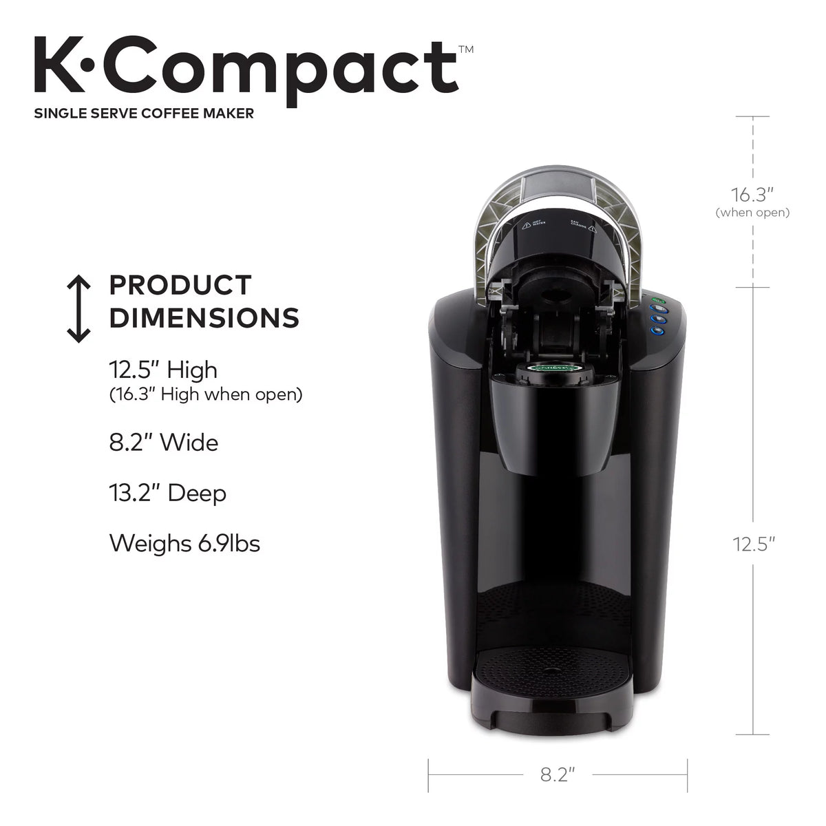 Black Single-Serve K-Cup Pod Coffee Maker M823924