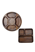 Acacia Wood 2-Piece Tray Set J376145