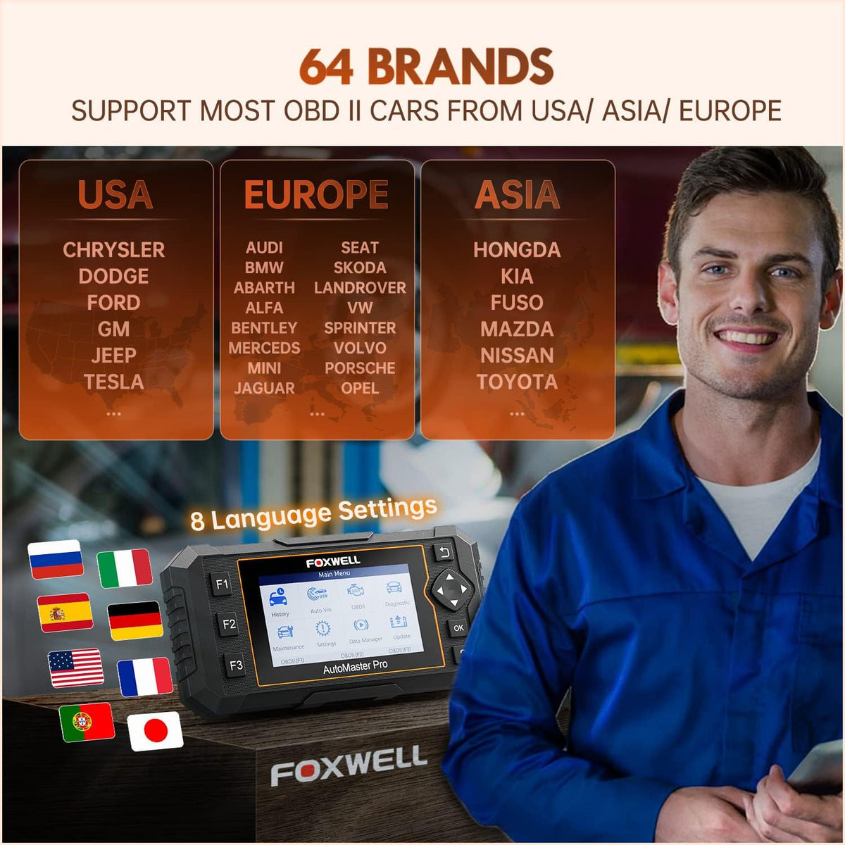 OBD2 Scanner ABS Bleeding Scan Tool All Systems Code Reader N6146