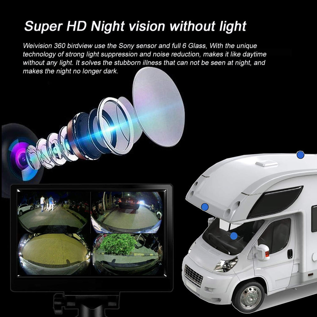 360 Degree Bird View Car DVR Camera System Kit with 7inch Monitor I436584