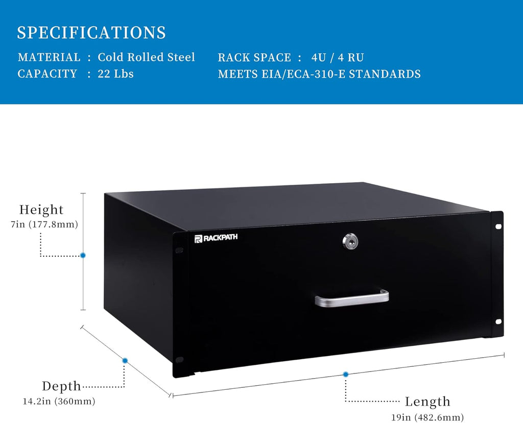 3U Rack Mount Drawer with Lock and Key I770