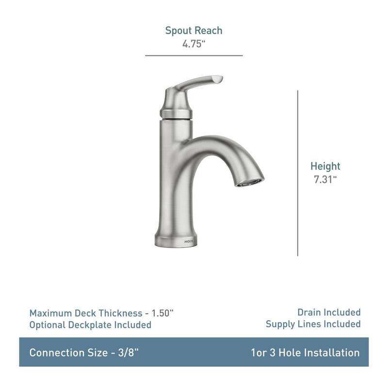 4 in. Centerset Single Handle Bathroom Faucet Brushed Nickel L238