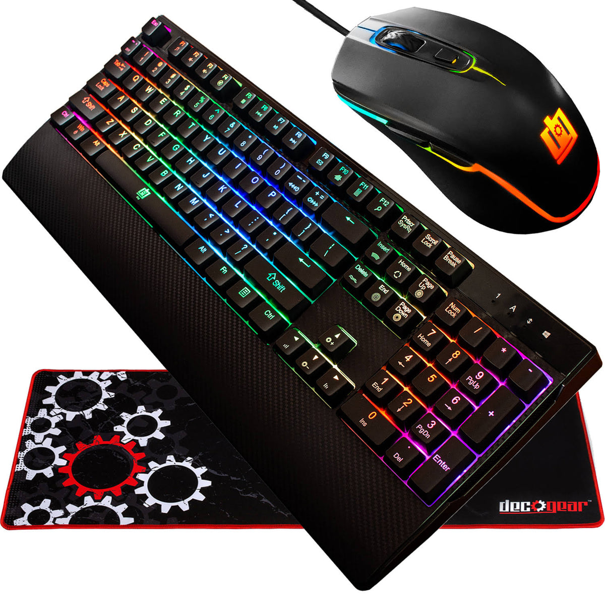 Mechanical 104 Key RGB Keyboard with RGB Gaming Mouse and Extended Mouse Pad N29492