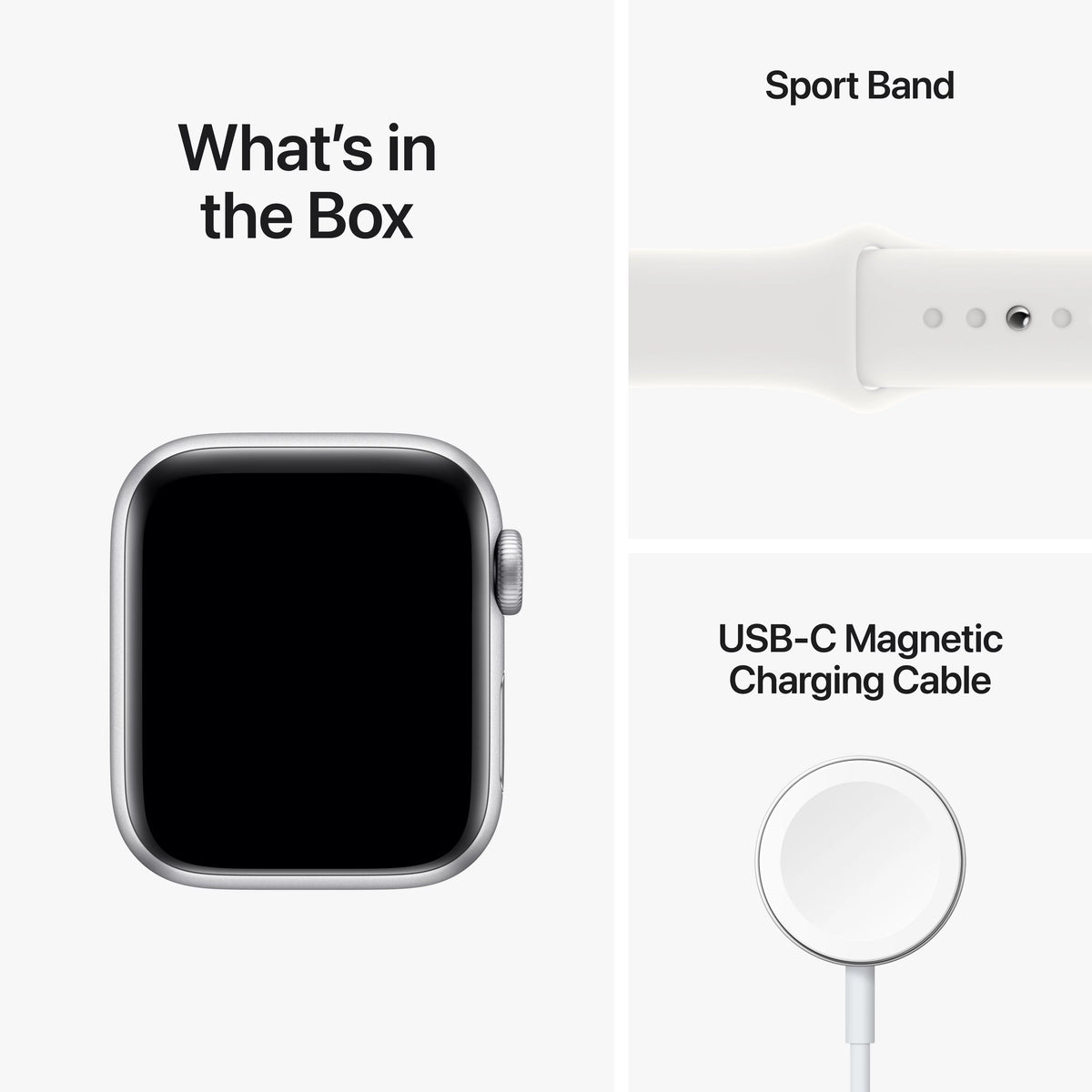 Apple Watch SE 2nd Gen GPS 40mm Silver Aluminum Case with White Sport Band Z3085